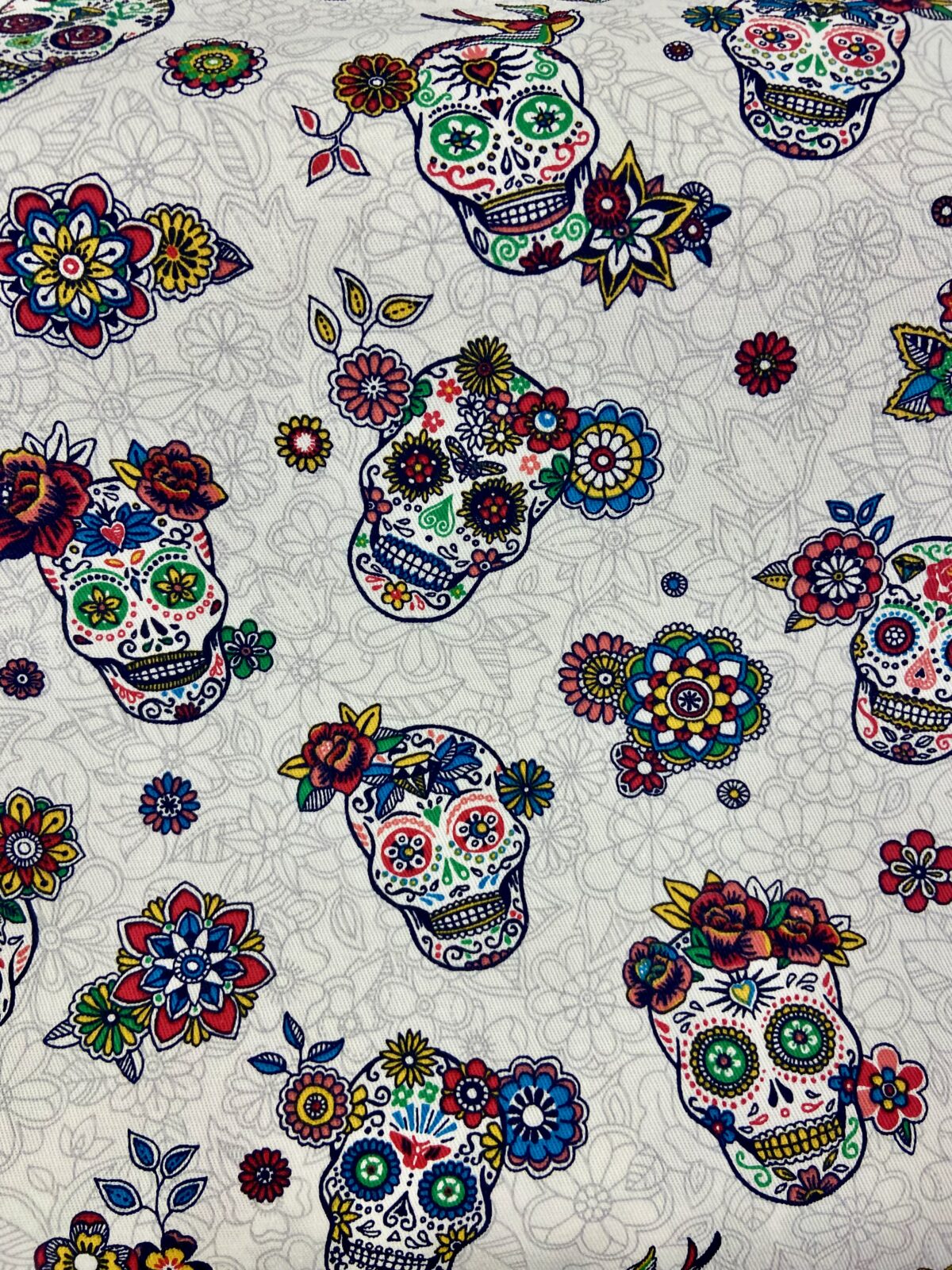2357 Loneta estampada calavera mejicana - Imagen 1